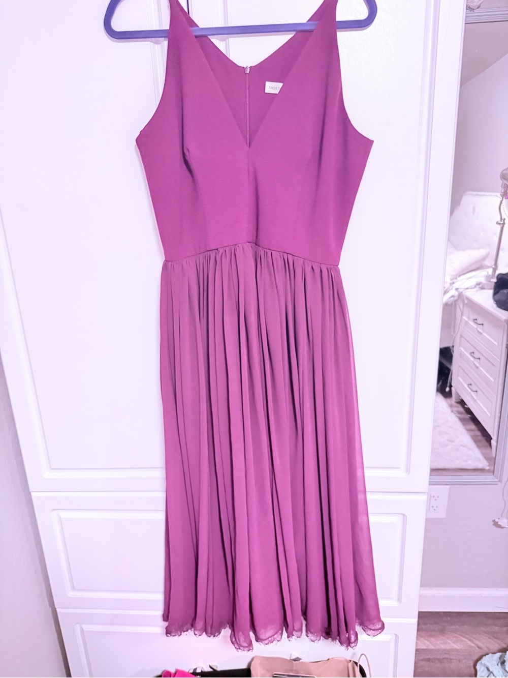 Dress the Population Deep Plum V-Neck Dress